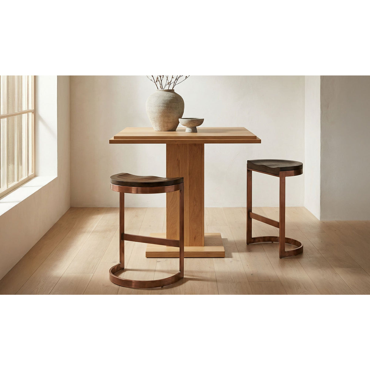 Modern European furniture - Wooden Seat Counter Stool - www.oroa.com