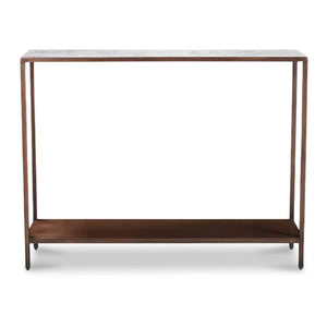 Modern European furniture - Copper Framed Marble Console Table - www.oroa.com
