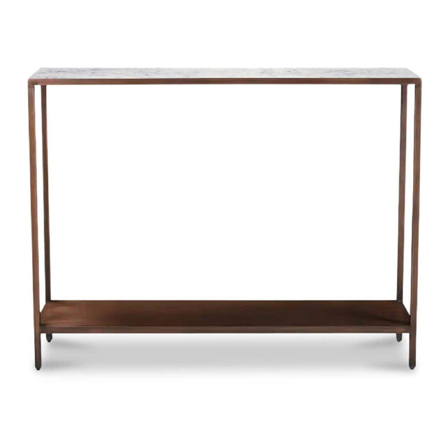 Modern European furniture - Copper Framed Marble Console Table - www.oroa.com