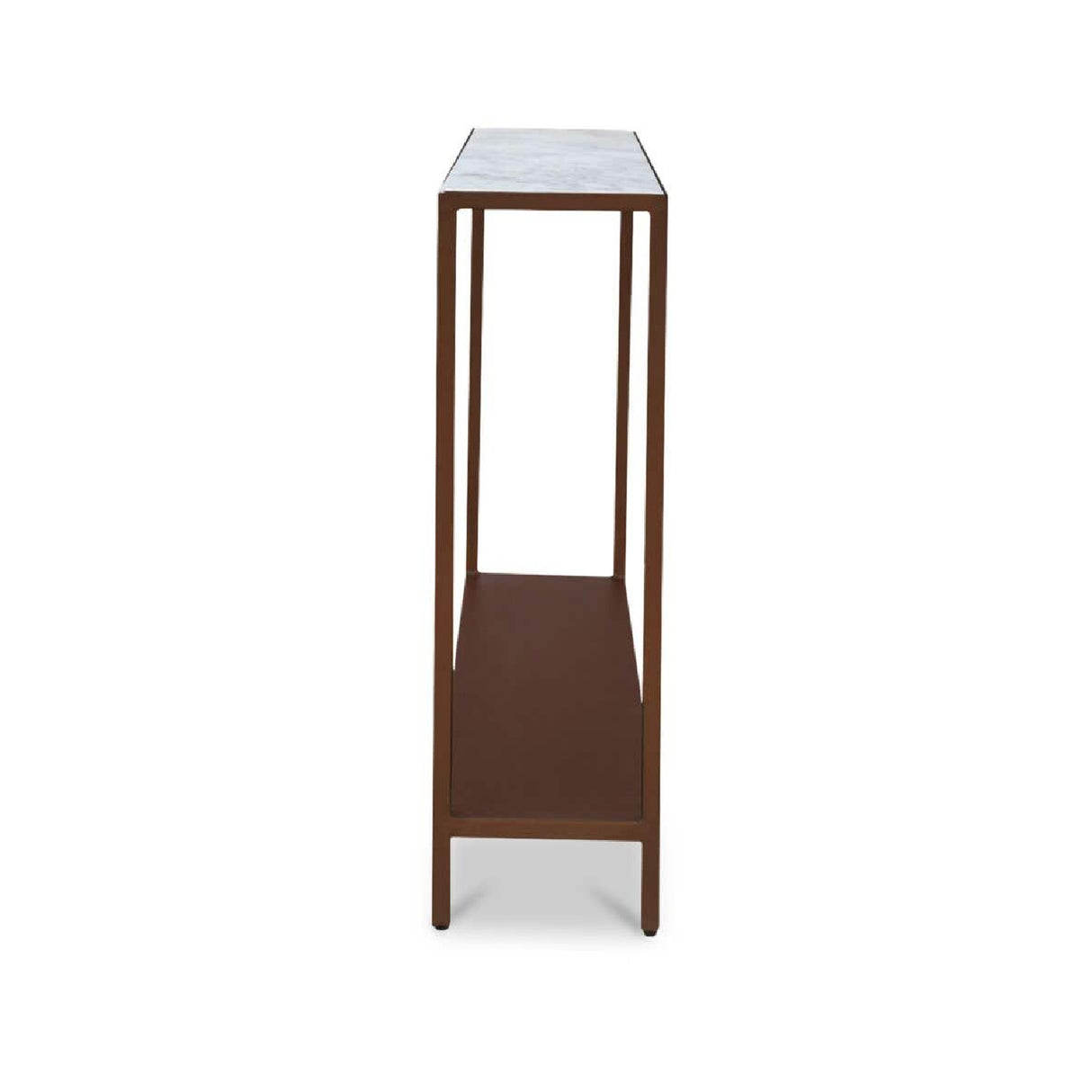 Modern European furniture - Copper Framed Marble Console Table - www.oroa.com