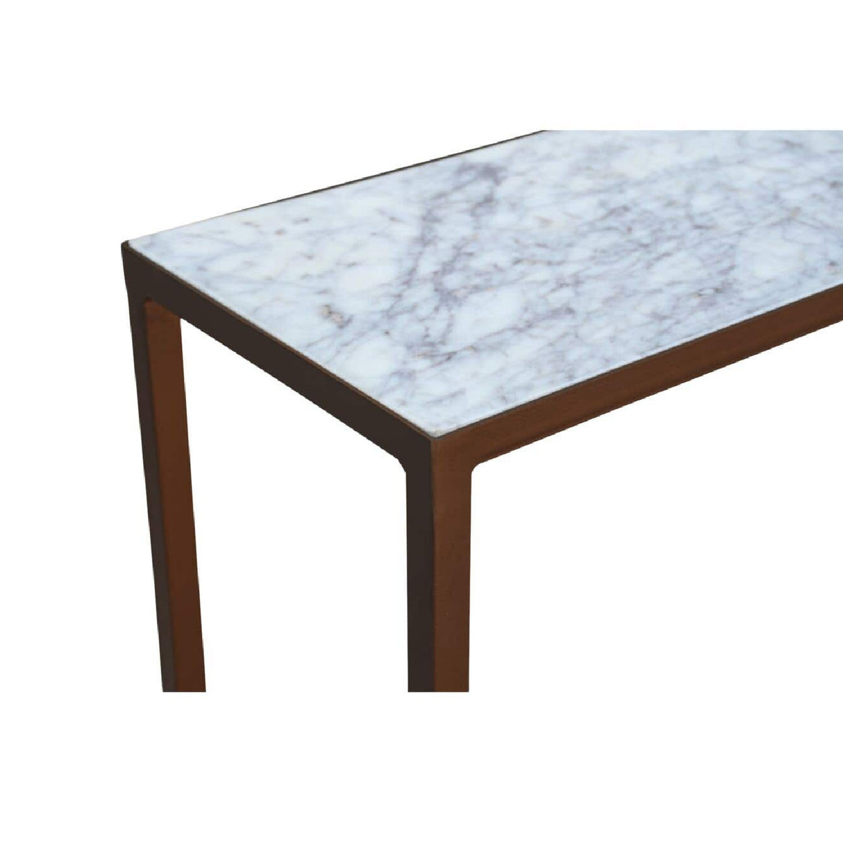 Modern European furniture - Copper Framed Marble Console Table - www.oroa.com