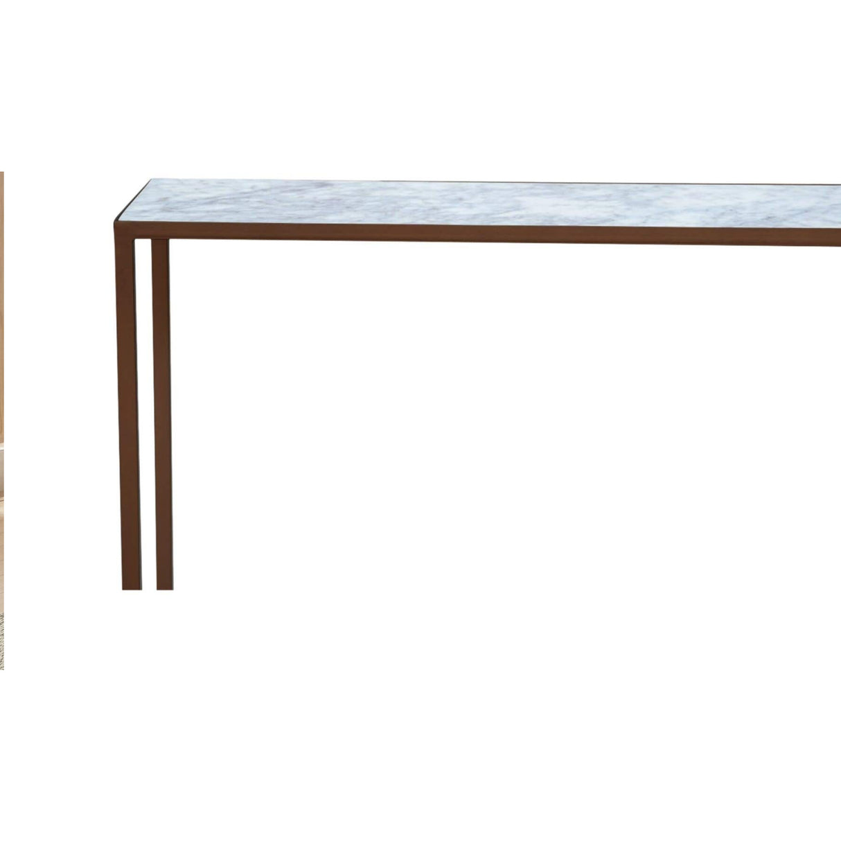 Modern European furniture - Copper Framed Marble Console Table - www.oroa.com