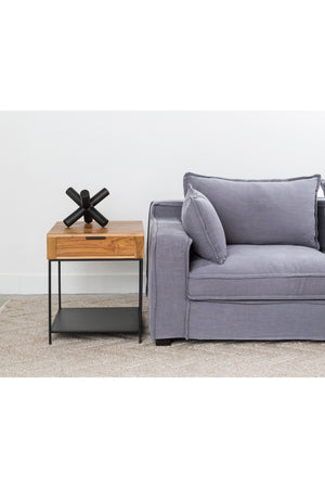 Modern European furniture - Teak & Iron Side Table - www.oroa.com