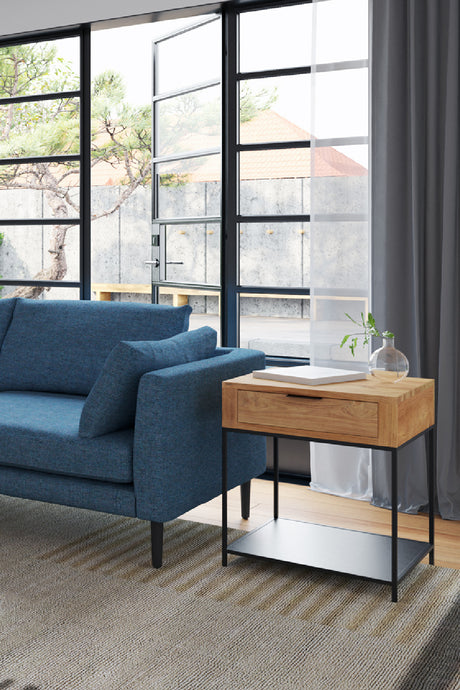 Modern European furniture - Teak & Iron Side Table - www.oroa.com