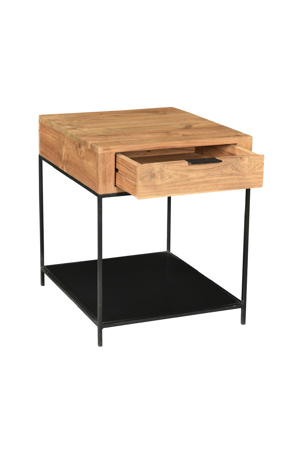 Modern European furniture - Teak & Iron Side Table - www.oroa.com