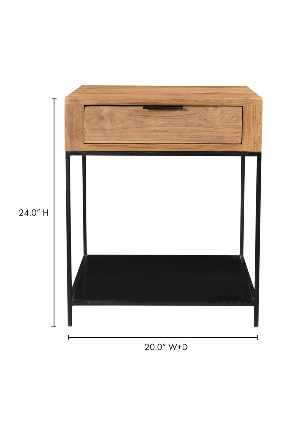 Modern European furniture - Teak & Iron Side Table - www.oroa.com