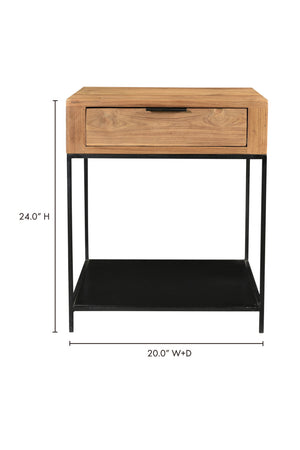 Modern European furniture - Teak & Iron Side Table - www.oroa.com