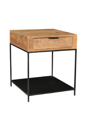 Modern European furniture - Teak & Iron Side Table - www.oroa.com