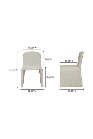   Modern European furniture - Beige Monolithic Dining Chair - www.oroa.com | Oroa.com