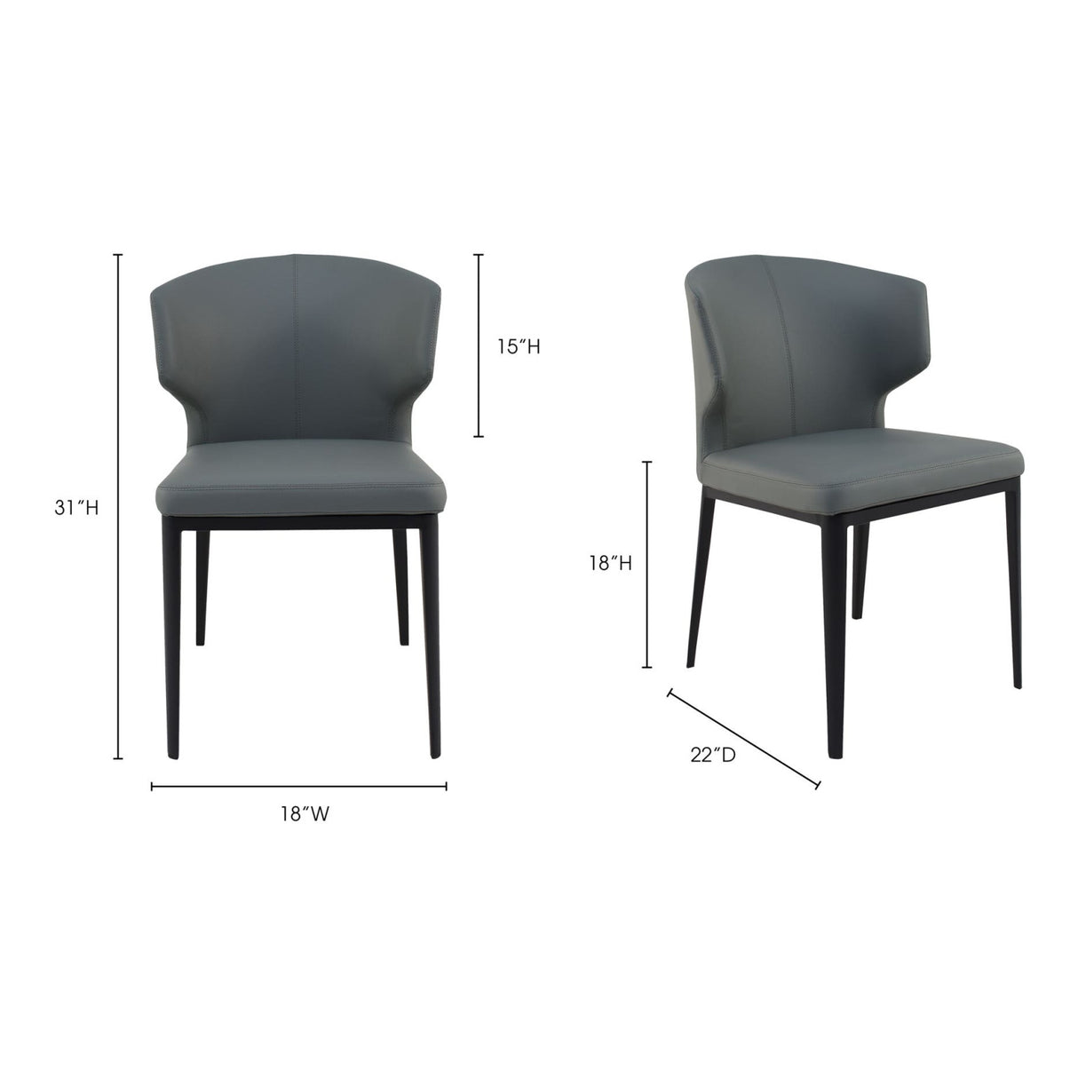 Modern European furniture - Vegan Leather Dining Chair Set (2) - www.oroa.com