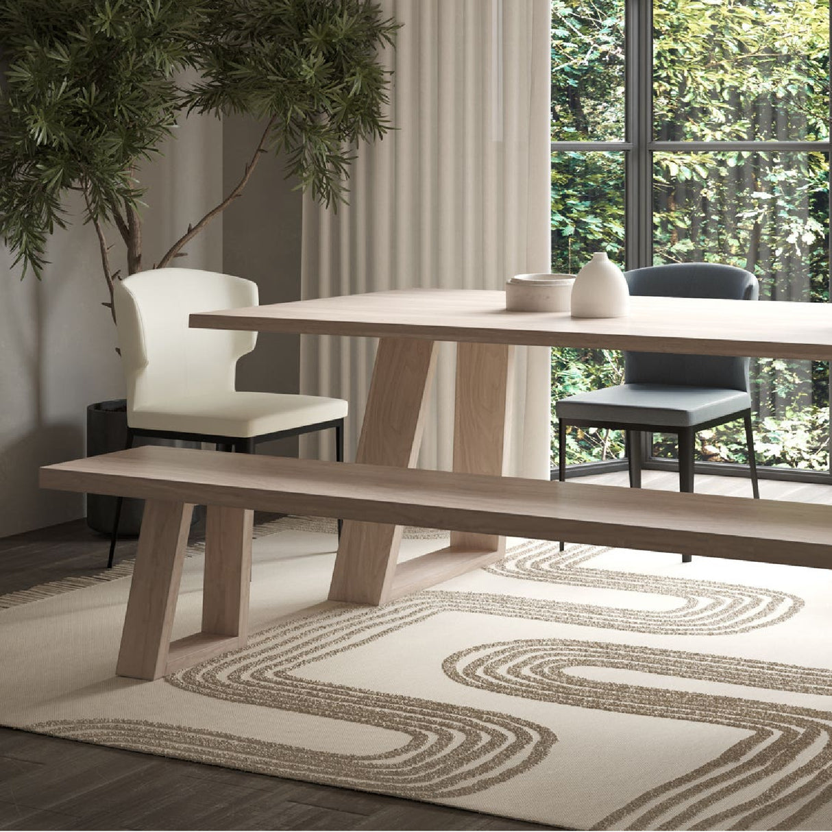 Modern European furniture - Vegan Leather Dining Chair Set (2) - www.oroa.com