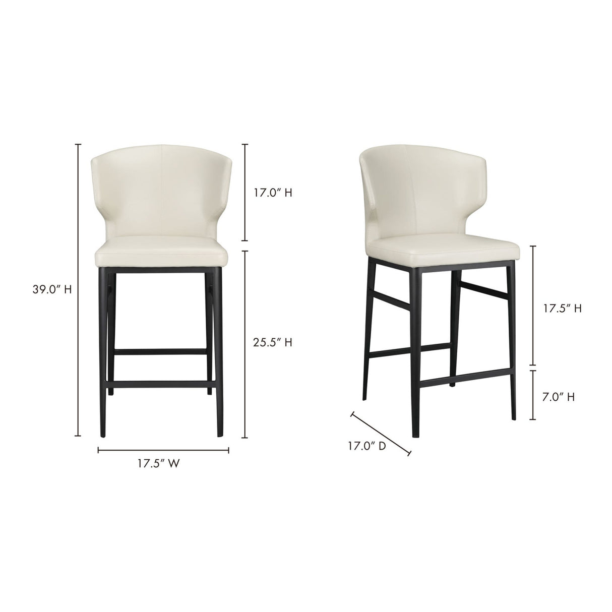 Modern European furniture - Vegan Leather Counter Stool - www.oroa.com