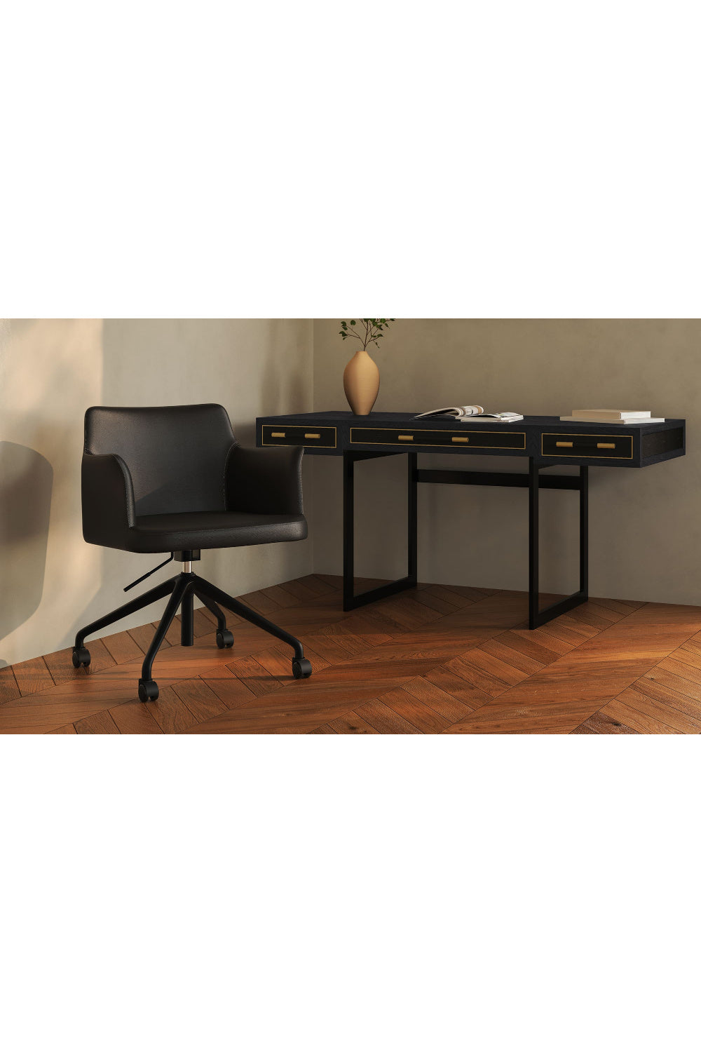 Modern European furniture - Black Swivel Office Chair - www.oroa.com