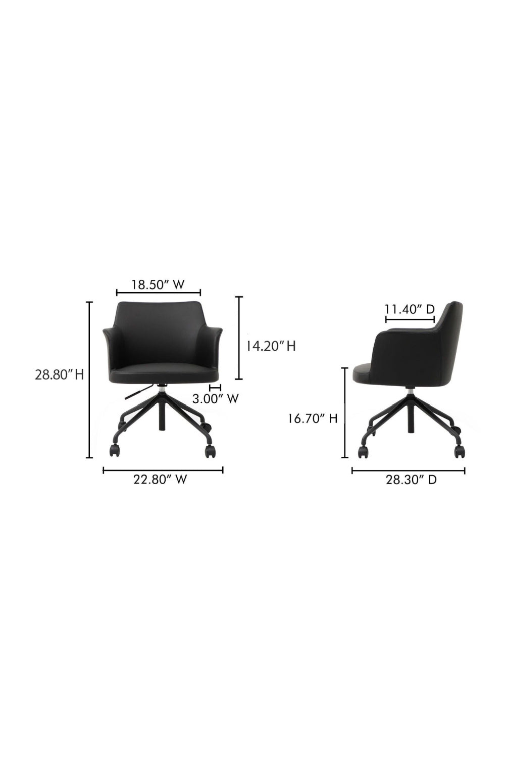 Modern European furniture - Black Swivel Office Chair - www.oroa.com