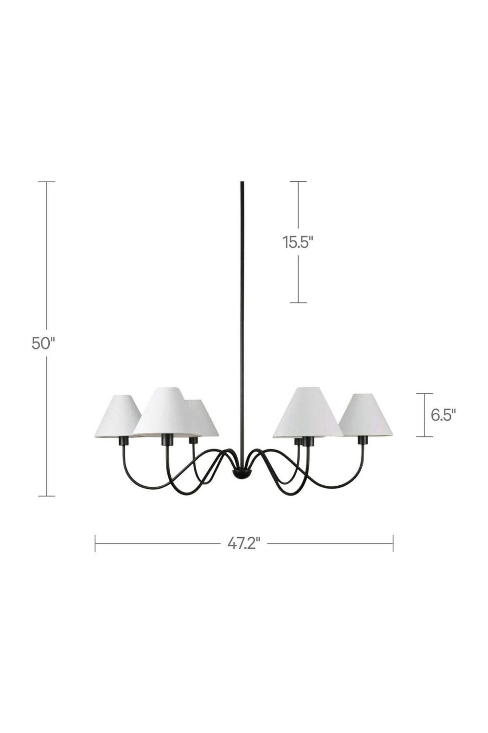 Blackened Bronze 6-Light Chandelier | Novi Living Whitney | Oroa.com