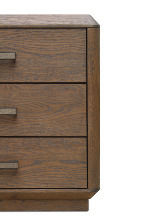   Modern European furniture - Brown Oak 3-Drawer Nightstand - www.oroa.com | Oroa.com