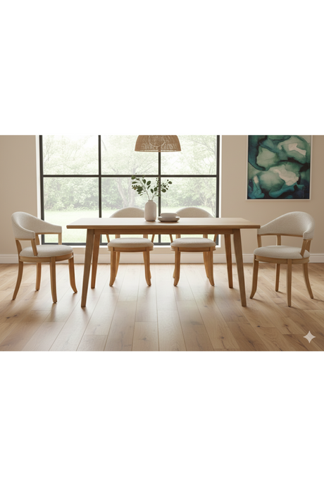 Wire-brushed Rubberwood Dining Chair | Novi Living Carlos | Oroa.com