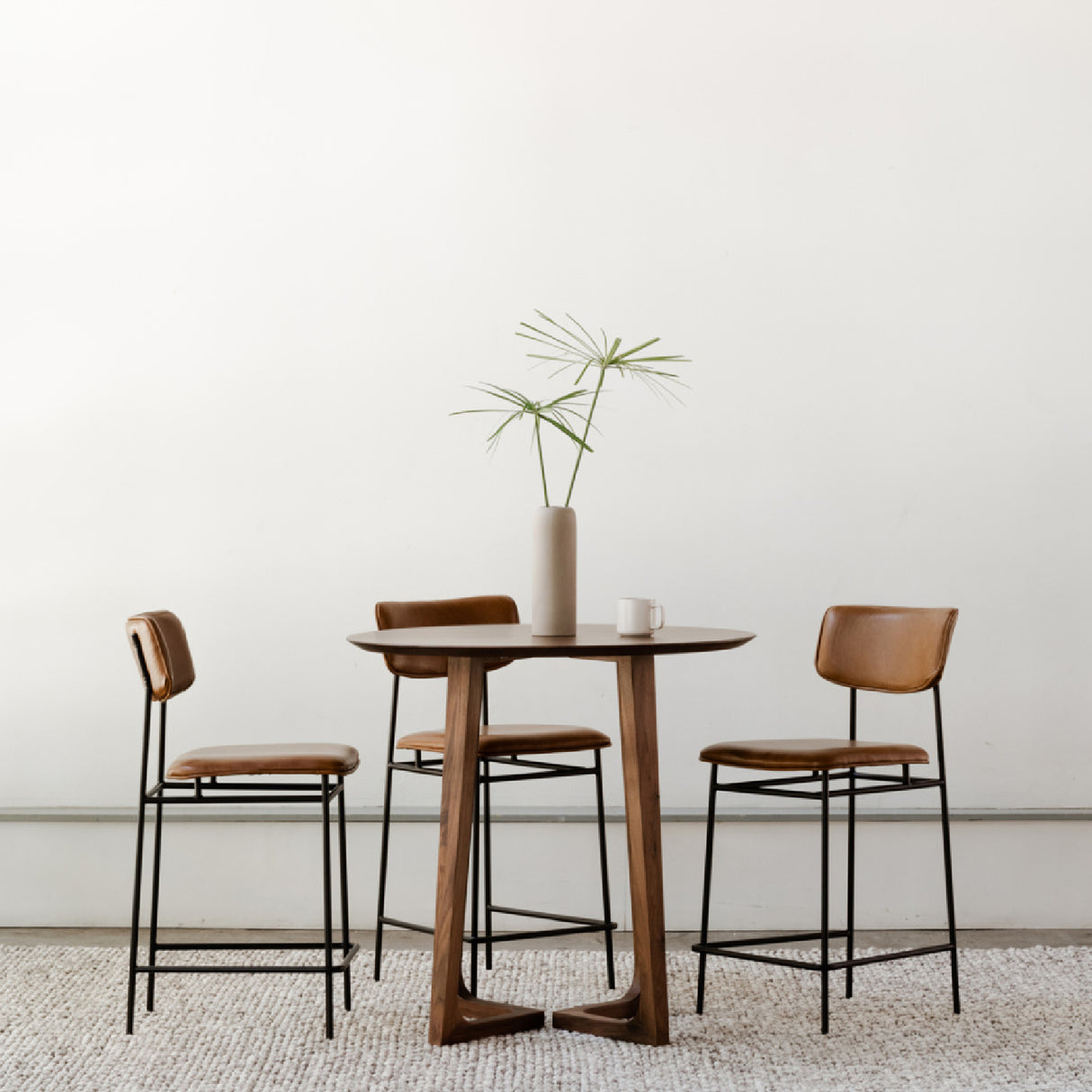 Modern European furniture - Brown Leather Bar Stool - www.oroa.com