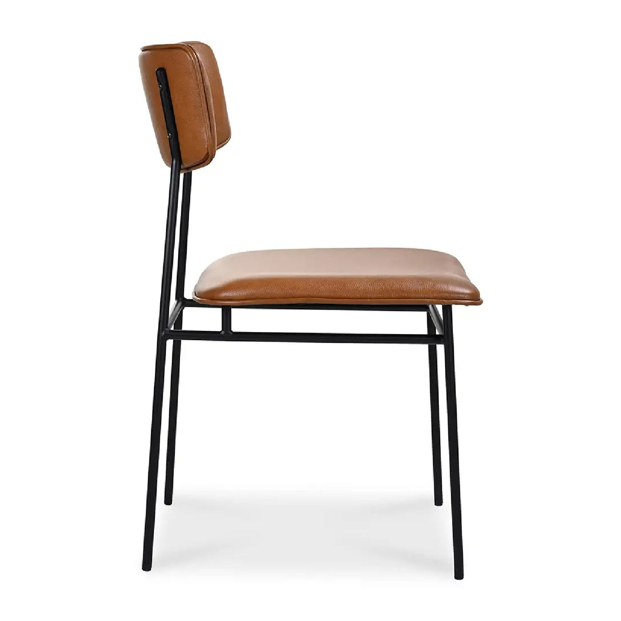 Modern European furniture - Iron-Framed Brown Leather Dining Chairs (2) - www.oroa.com