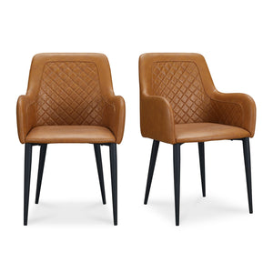 Modern European furniture - Tufted Vegan Leather Dining Chairs (2) - www.oroa.com