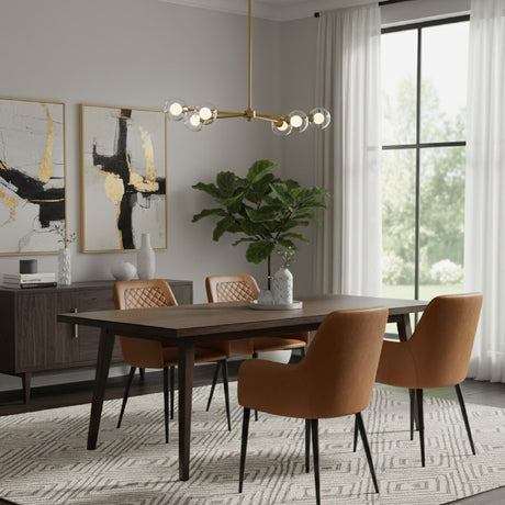 Modern European furniture - Tufted Vegan Leather Dining Chairs (2) - www.oroa.com