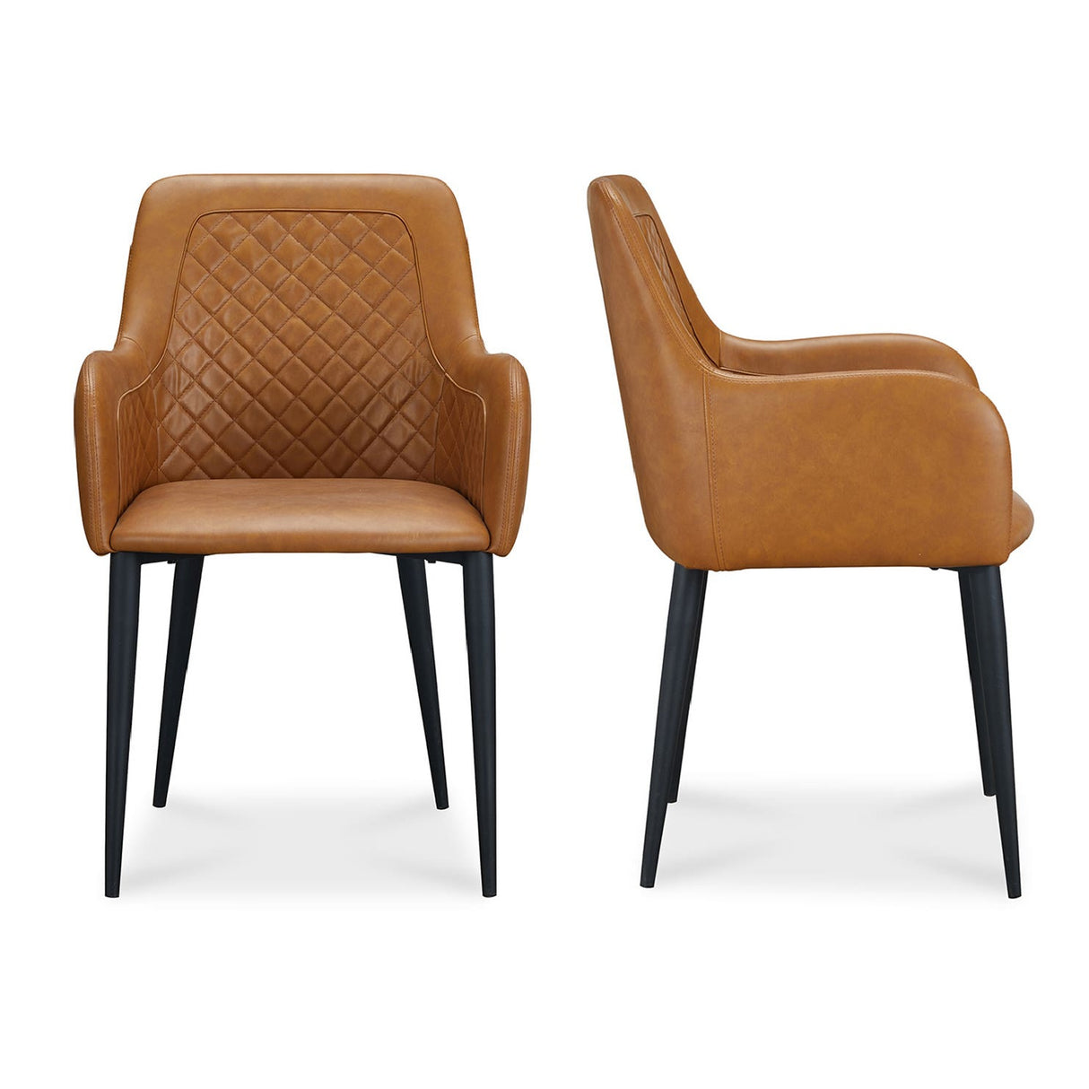 Modern European furniture - Tufted Vegan Leather Dining Chairs (2) - www.oroa.com