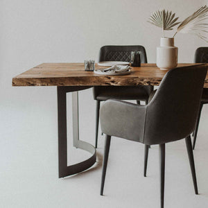 Modern European furniture - Tufted Vegan Leather Dining Chairs (2) - www.oroa.com