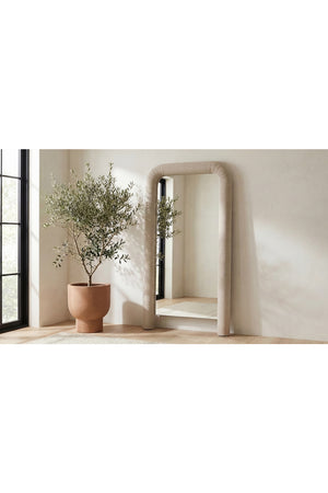   Modern European furniture - Ruched Upholstered Floor Mirror - www.oroa.com | Oroa.com