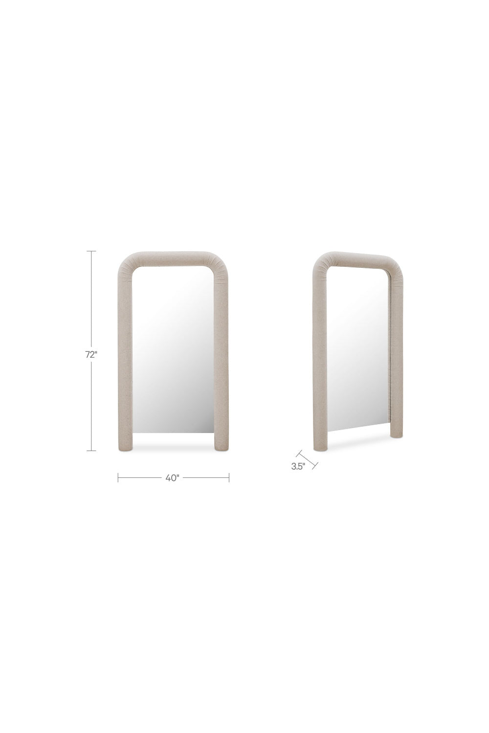   Modern European furniture - Ruched Upholstered Floor Mirror - www.oroa.com | Oroa.com