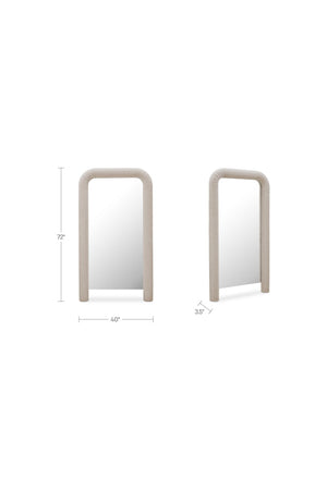   Modern European furniture - Ruched Upholstered Floor Mirror - www.oroa.com | Oroa.com