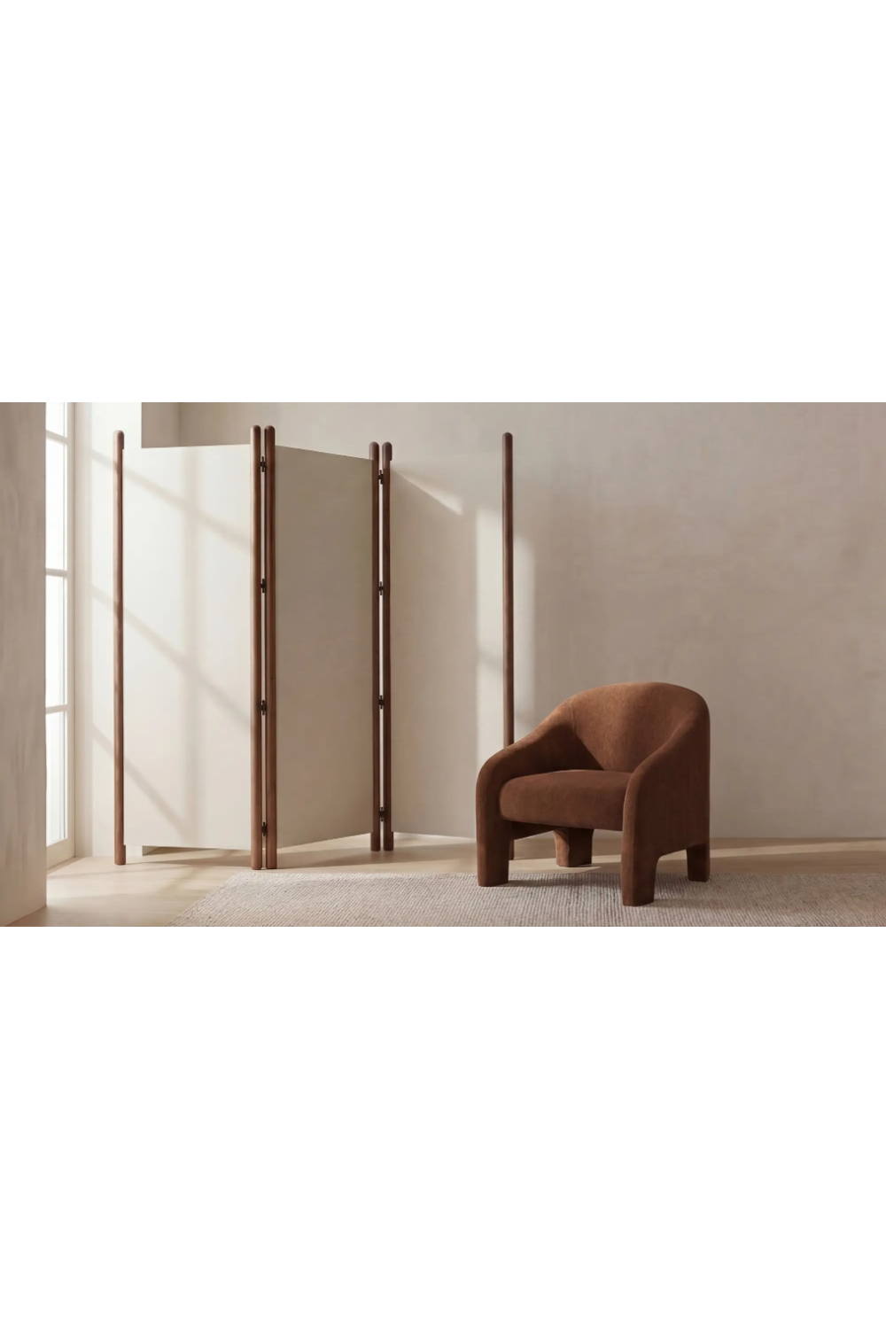 White Linen Blend Screen | Novi Living Enni | Oroa.com