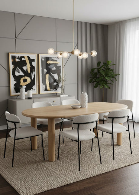 Light Oak Oval Dining Table | Novi Living Milo | Oroa.com