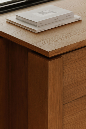 Oak Rustic 2-Drawer Nightstand | Novi Living Brook | Oroa.com