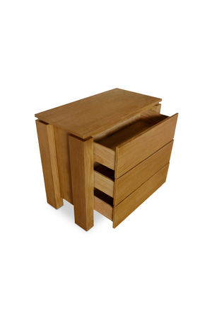 Oak Rustic 2-Drawer Nightstand | Novi Living Brook | Oroa.com