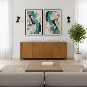   Modern European furniture - Oak Rustic 4-Door Sideboard - www.oroa.com | Oroa.com