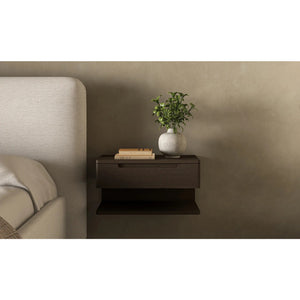 Modern European furniture - Brown 1-Drawer Floating Nightstand - www.oroa.com