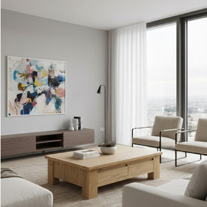 Rustic Oak Storage Coffee Table | Novi Living Graham | Oroa.com