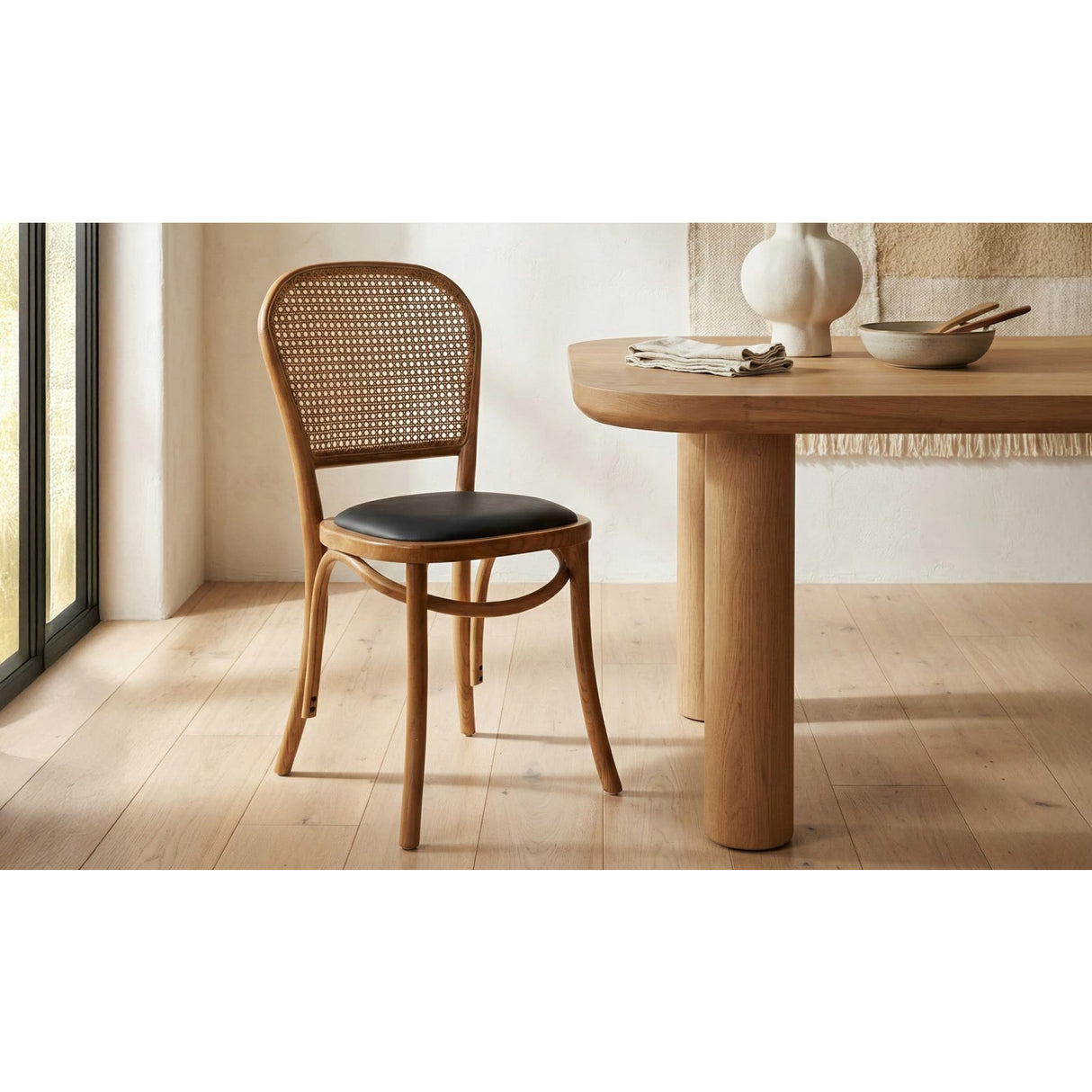 Modern European furniture - Elm-Framed Rattan Dining Chairs (2) - www.oroa.com