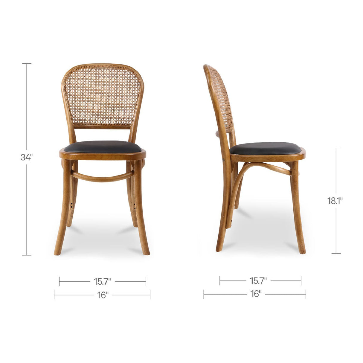 Modern European furniture - Elm-Framed Rattan Dining Chairs (2) - www.oroa.com