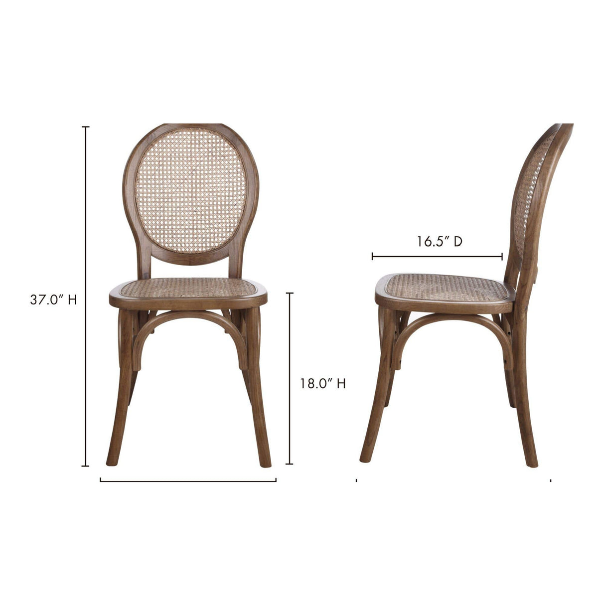 Modern European furniture - Round-Back Rattan Dining Chairs (2) - www.oroa.com