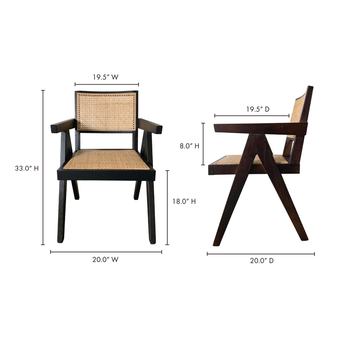 Modern European furniture - Rattan Mid-Century Dining Chairs (2) - www.oroa.com