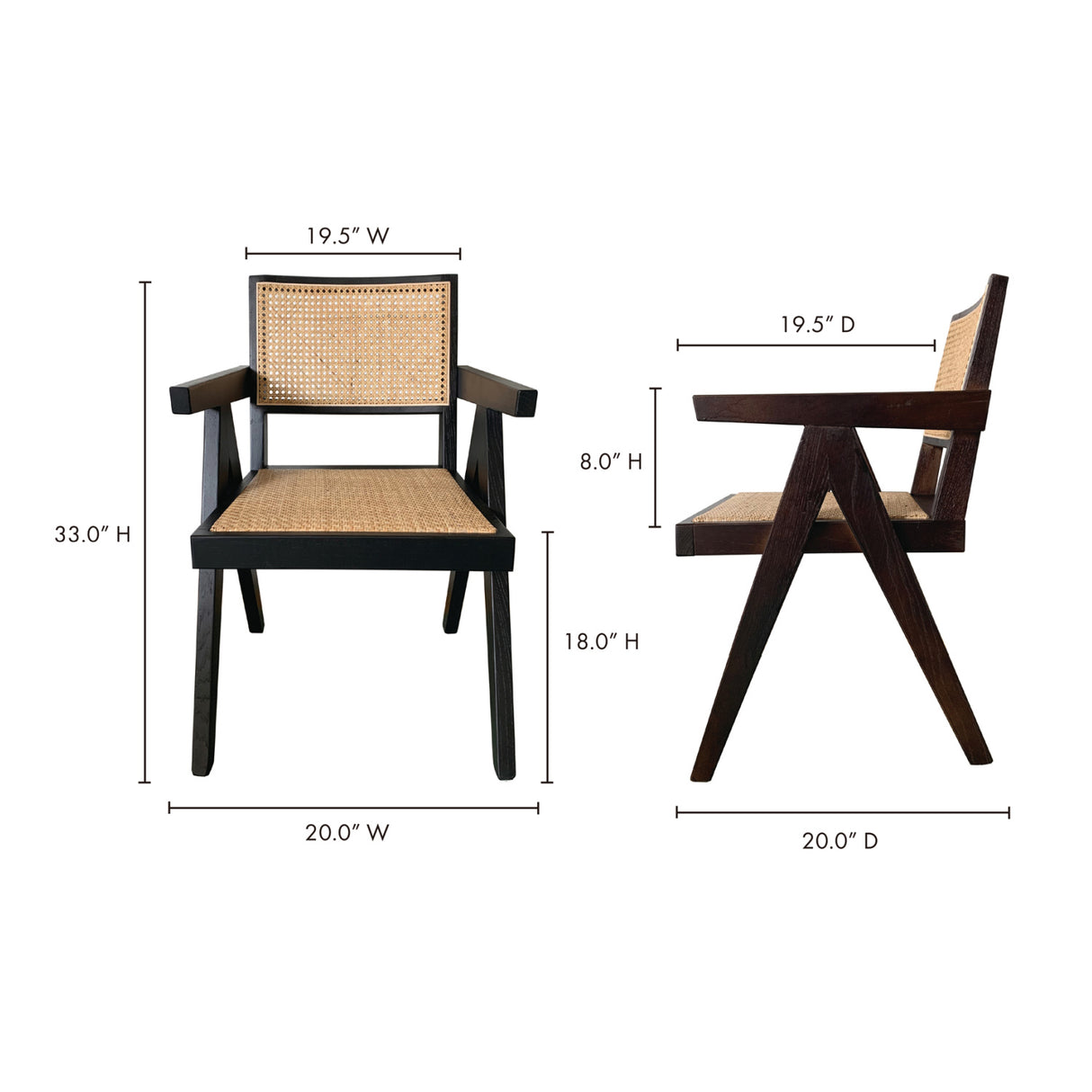 Modern European furniture - Rattan Mid-Century Dining Chairs (2) - www.oroa.com