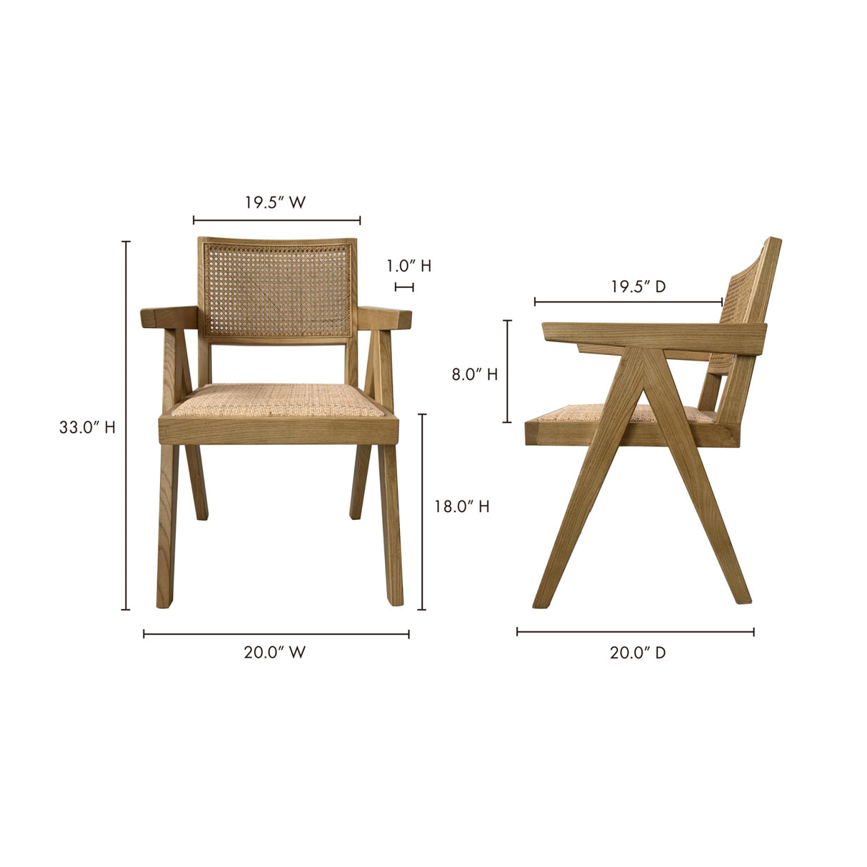 Modern European furniture - Rattan Mid-Century Dining Chairs (2) - www.oroa.com
