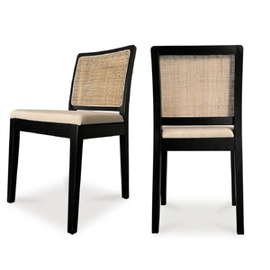 Rattan-Back Dining Chair Set (2) | Novi Living Orville | Oroa.com