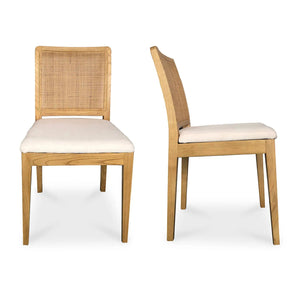 Rattan-Back Dining Chair Set (2) | Novi Living Orville | Oroa.com