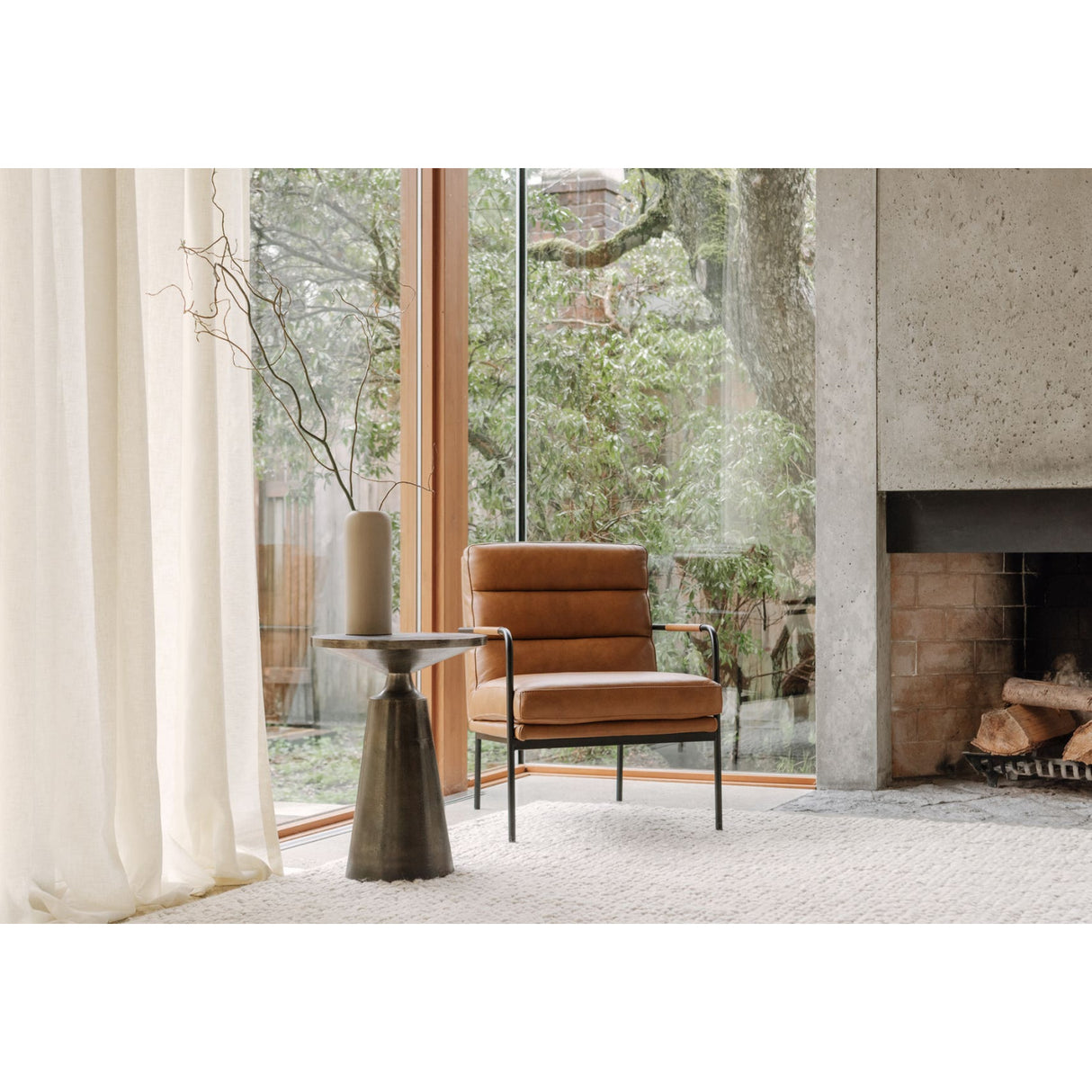 Modern European furniture - Gray Industrial Style Accent Table - www.oroa.com