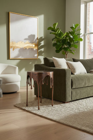 Modern European furniture - Antique Copper Dripping Accent Table - www.oroa.com