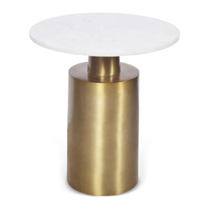 Modern European furniture - Cylindrical Gold Base Accent Table - www.oroa.com