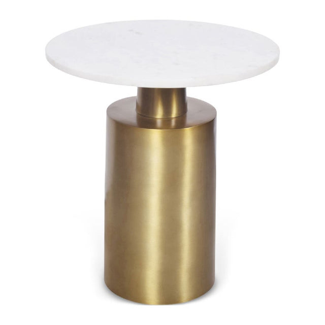 Modern European furniture - Cylindrical Gold Base Accent Table - www.oroa.com