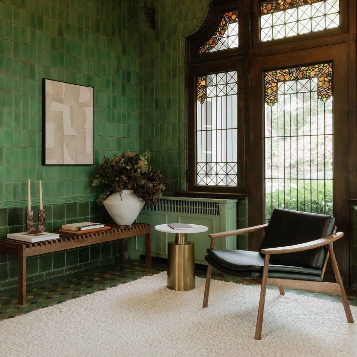 Modern European furniture - Cylindrical Gold Base Accent Table - www.oroa.com